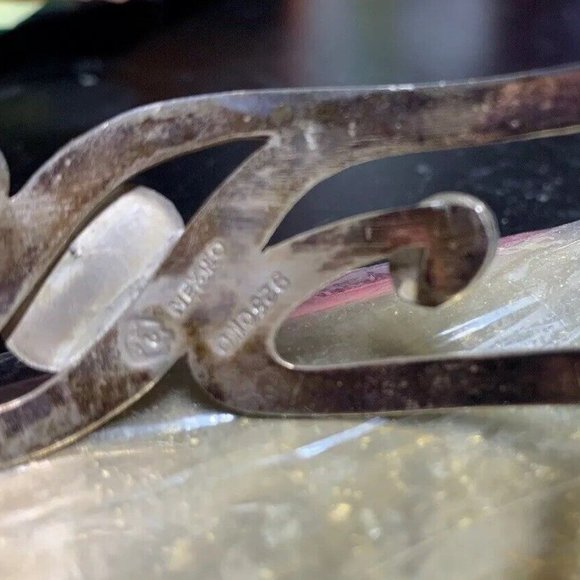 Old Signed “ONO” MEXICO STERLING SILVER Blue Gems 24 Grams Navajo StYle Bracelet - Picture 3 of 3